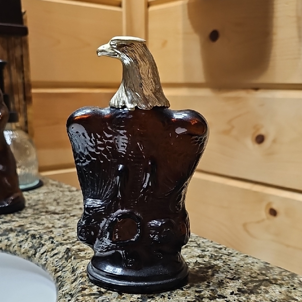 Avon Brown and Gold Eagle Decanter